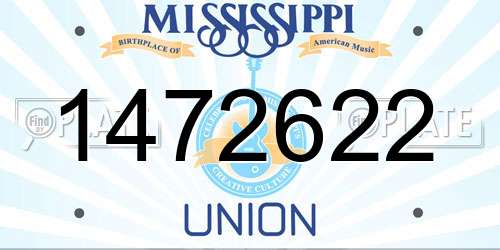 1472622 Mississippi License Plate