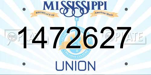 1472627 Mississippi License Plate