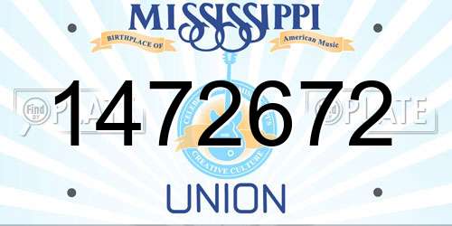 1472672 Mississippi License Plate