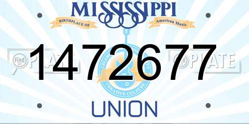 1472677 Mississippi License Plate