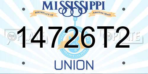 14726T2 Mississippi License Plate