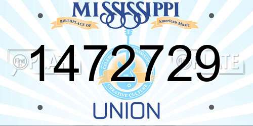 1472729 Mississippi License Plate