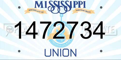 1472734 Mississippi License Plate