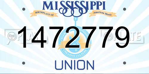 1472779 Mississippi License Plate