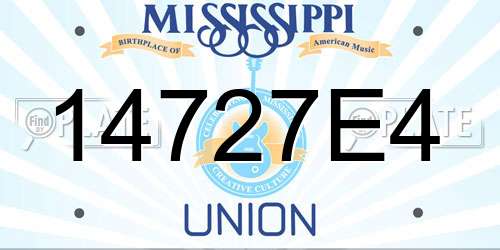 14727E4 Mississippi License Plate