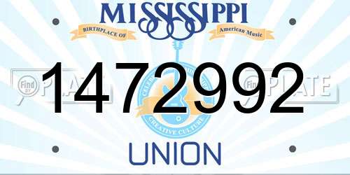 1472992 Mississippi License Plate