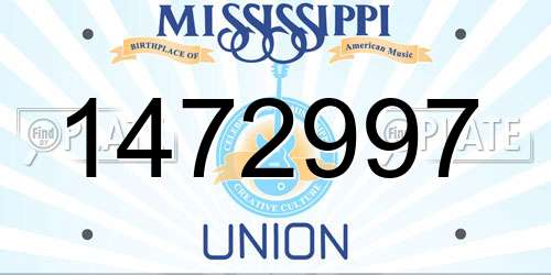 1472997 Mississippi License Plate
