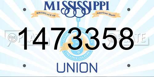 1473358 Mississippi License Plate