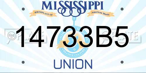 14733B5 Mississippi License Plate