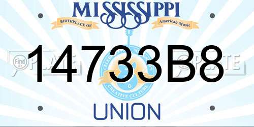 14733B8 Mississippi License Plate