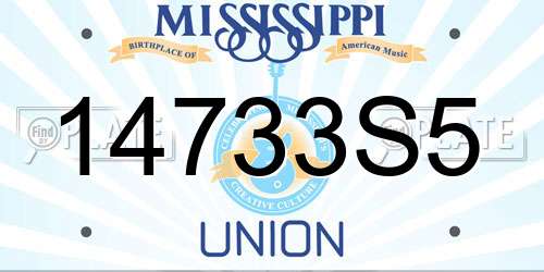 14733S5 Mississippi License Plate
