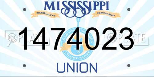 1474023 Mississippi License Plate