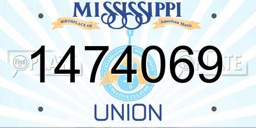 1474069 Mississippi License Plate