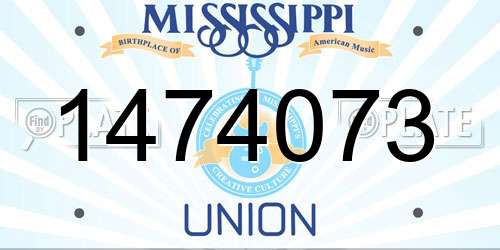 1474073 Mississippi License Plate