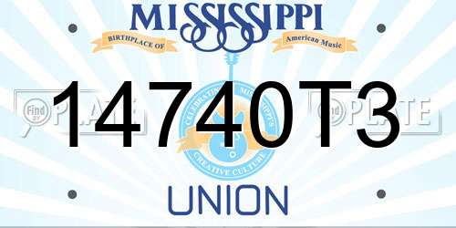 14740T3 Mississippi License Plate