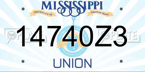 14740Z3 Mississippi License Plate