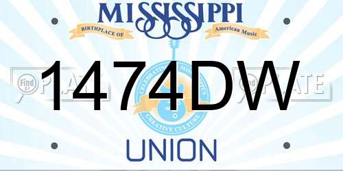1474DW Mississippi License Plate