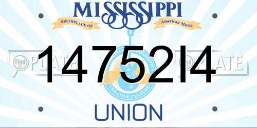 14752I4 Mississippi License Plate