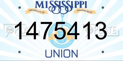1475413 Mississippi License Plate