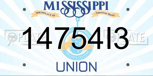 14754I3 Mississippi License Plate