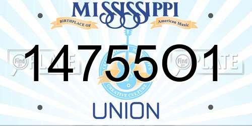 14755O1 Mississippi License Plate