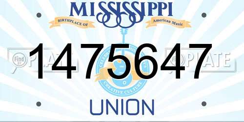 1475647 Mississippi License Plate