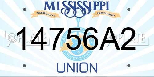 14756A2 Mississippi License Plate