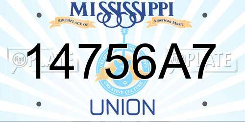 14756A7 Mississippi License Plate