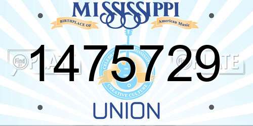 1475729 Mississippi License Plate