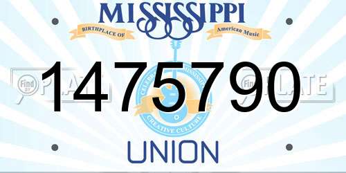 1475790 Mississippi License Plate