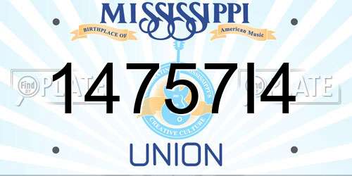 14757I4 Mississippi License Plate