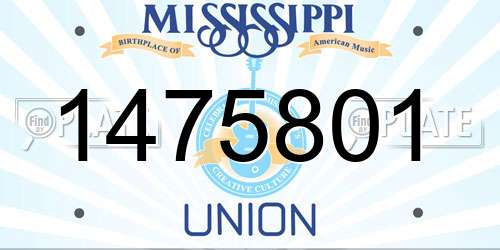 1475801 Mississippi License Plate