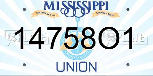 14758O1 Mississippi License Plate