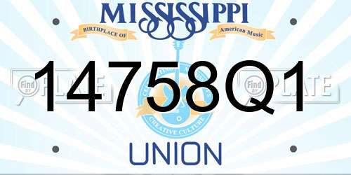 14758Q1 Mississippi License Plate