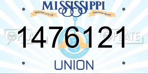 1476121 Mississippi License Plate