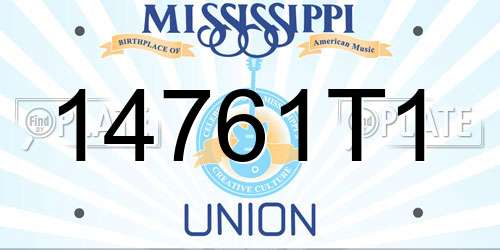 14761T1 Mississippi License Plate