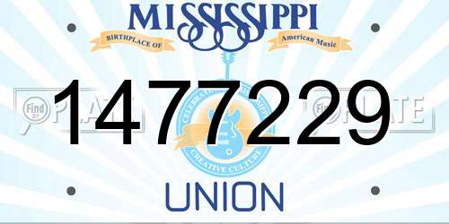 1477229 Mississippi License Plate