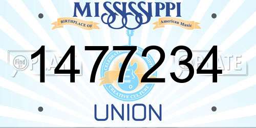 1477234 Mississippi License Plate
