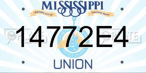 14772E4 Mississippi License Plate
