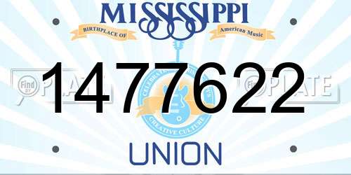 1477622 Mississippi License Plate