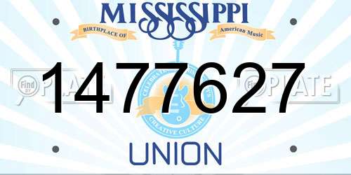 1477627 Mississippi License Plate