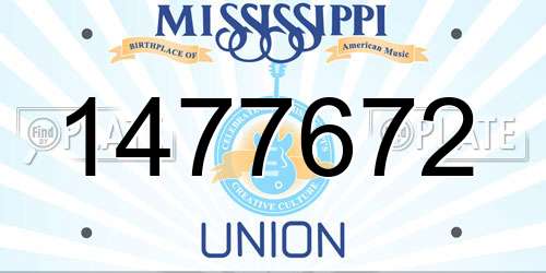 1477672 Mississippi License Plate