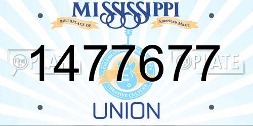 1477677 Mississippi License Plate