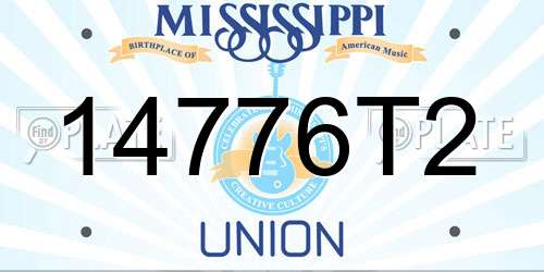 14776T2 Mississippi License Plate
