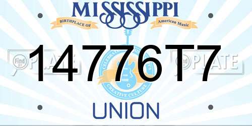 14776T7 Mississippi License Plate