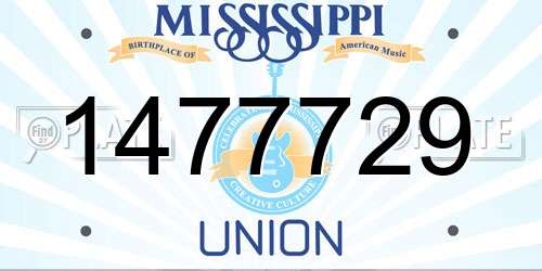 1477729 Mississippi License Plate