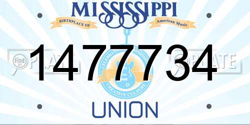 1477734 Mississippi License Plate