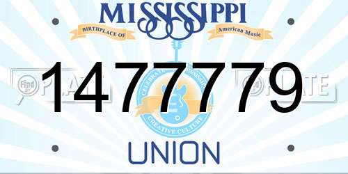 1477779 Mississippi License Plate