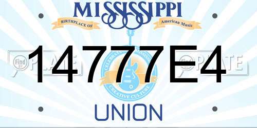 14777E4 Mississippi License Plate