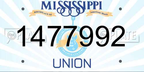 1477992 Mississippi License Plate